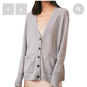 White + Warren Cashmere Boyfriend Cardigan